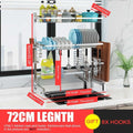 3Tier Stainless Steel Kitchen Shelf Organizer Dishes Drying Rack Over Sink Drain Rack Kitchen Storage Countertop Utensils Holder