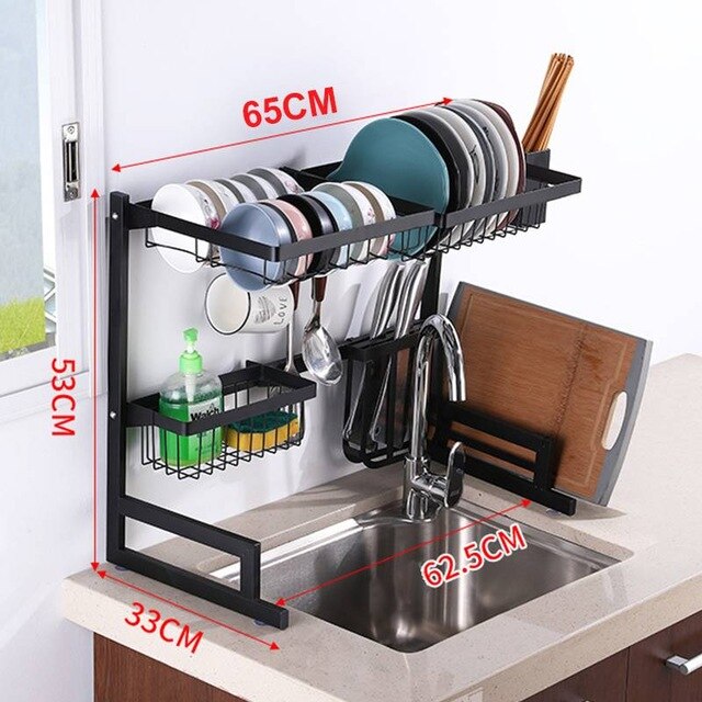 Adjustable Kitchen Sink Storage Rack Kitchen Storage Holder Dish Rack Bowl Tableware Plate Drainer Drying Rack Organizer