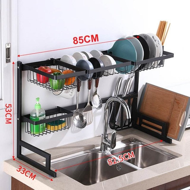 Adjustable Kitchen Sink Storage Rack Kitchen Storage Holder Dish Rack Bowl Tableware Plate Drainer Drying Rack Organizer